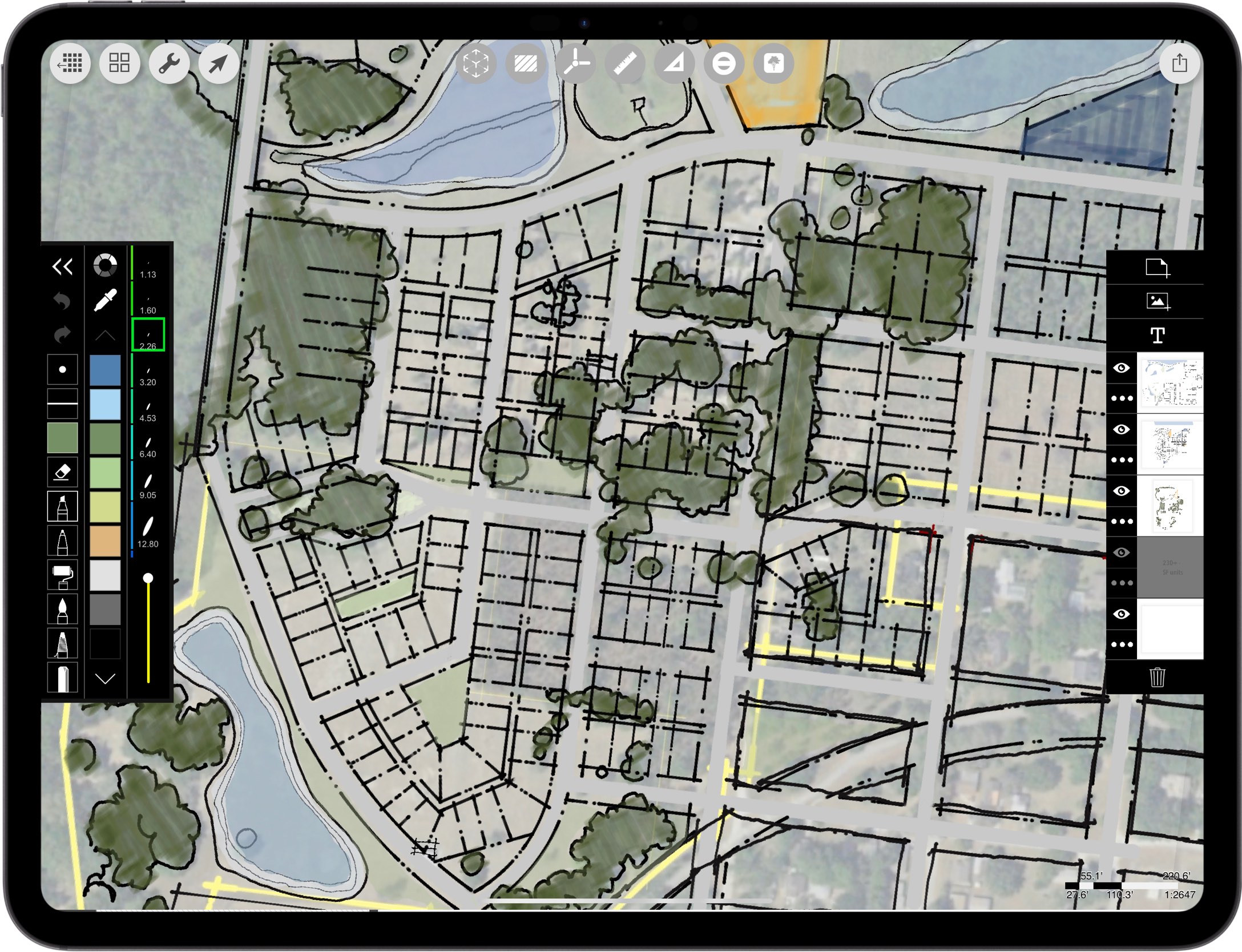 best app for Master Planners Urban Designers_ iPad drawing for Master Planning Urban Design_housing development master plan